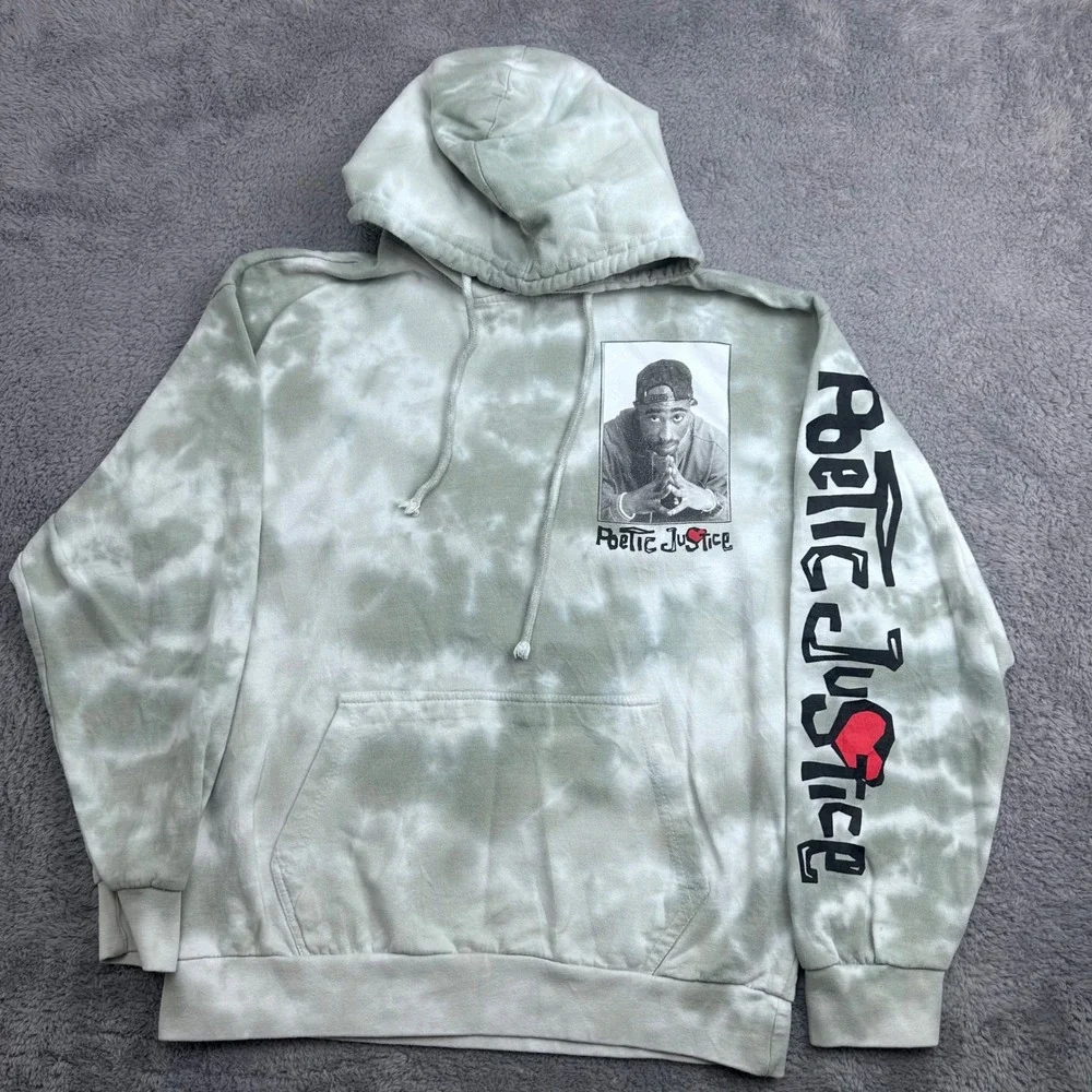 Chemistry Poetic Justice Hoodie Mens Large Green Tie Dye TupacGraphic Sweatshirt